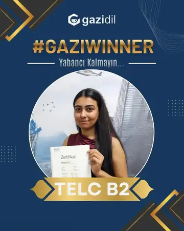 GaziDil’de sertifikasını alan öğrenci