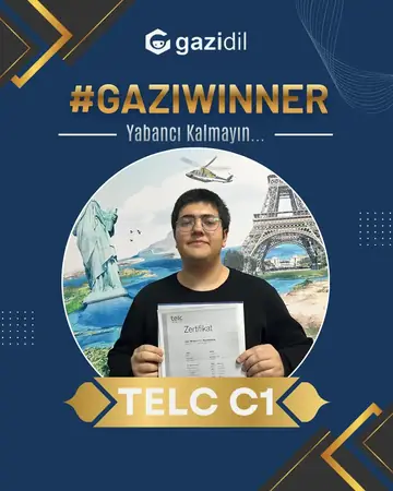 GaziDil’de sertifikasını alan öğrenci