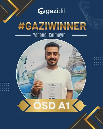 GaziDil’de sertifikasını alan öğrenci